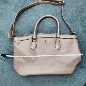 London Fog Rose Gold Convertible Satchel Tote